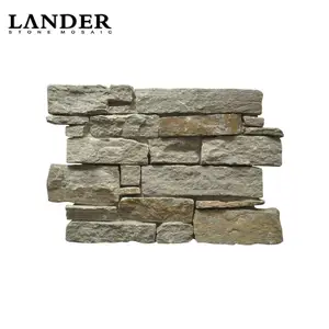 쌓인 돌 클래딩 fasade 자연적인 문화 돌 벽난로 외부 사이딩 벽면 베니어 외부 돌 벽 클래딩