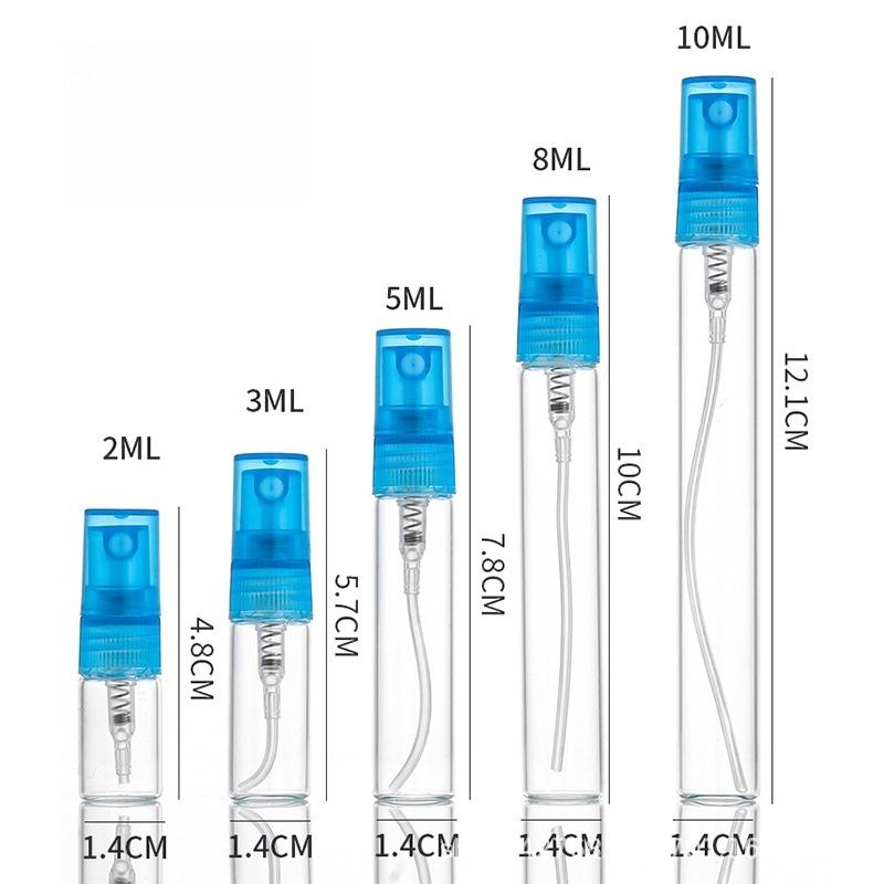 Clear Bottle With Blue Spray Lid