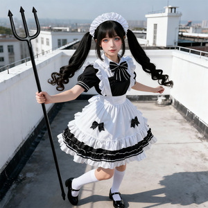 Traje de Cosplay de Estilo Japonés, Lolita Negra y Blanca, Disfraz de Diablilla, Falda, Invierno 2025, Disfraz para Escenario - Product Image 1