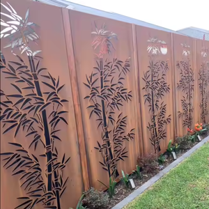 Pantalla de Privacidad con Diseño Art Deco Personalizado, Corte Láser, Paneles de Acero Corten para Mayor Privacidad - Product Image 5