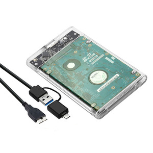 ShuoLe 2.5 Inch Sata Usb3.0 Hard Drive <b>Enclosure</b> Transparent <b>Plastic</b> Case For Ssd Hdd Mobile Storage - Product Image 2