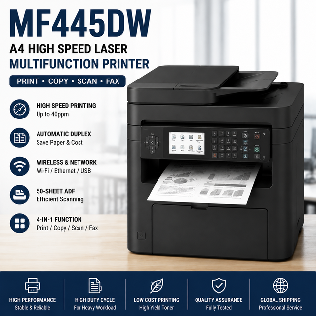 Refurbished A4 High Speed Laser Multifunction Printer MF445DW Wireless Duplex Copy Scan Network MFP