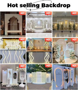 SMOOTH <b>Party</b> Events LED RGB Light PVC Arch Custom Special Design Large Wedding Acrylic <b>Backdrop</b> Stand - Product Image 6