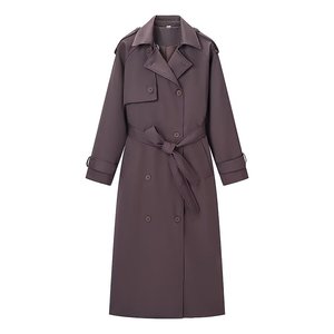 <span class=keywords><strong>Trench</strong></span> Coat Lungo da Donna Autunno-Inverno 2025, Nuovo Stile Casual con Cintura e Risvolto, Chic Retrò a Maniche Lunghe - Product Image 1