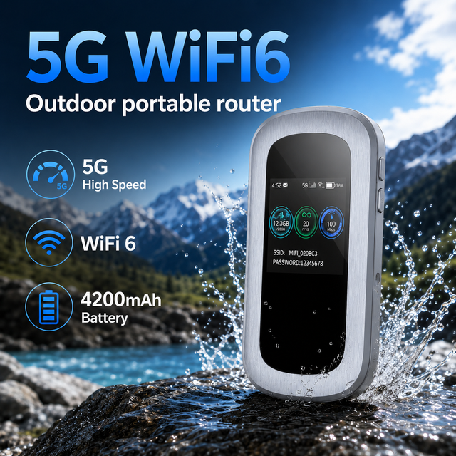 Lag-Free Internet Anywhere Dual-Band WiFi 6 Portable Router Mobile Hotspot WIFI6 5G Outdoor Router Customized SIM Card Slot