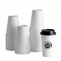 Gobelets en papier jetables blancs épais pour café de bureau, boissons chaudes commerciales, lait de soja, thé au lait