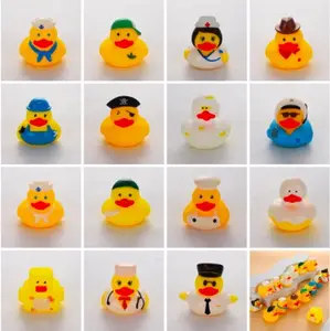 Jouets de douche en gros petit canard jaune animaux à presser bulle cosplay canard jouets de bain bébé jouets de bain canards pour tout-petits