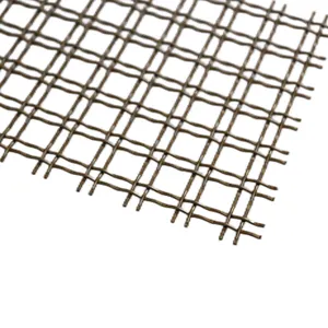 stainless steel brass metal gold color decorative crimped woven wire mesh for curtains cabinet doors