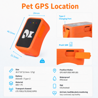 Nouveau traceur GPS 4G LTE en temps réel, autonomie de 120h, étanche IP65, anti-perte, localisateur pour animaux de compagnie, podomètre, surveillance de la santé