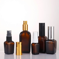 Vente en gros Vaporisateur en verre vide Square10-100ml personnalisé ambré pour emballage de fond de teint parfum cosmétique