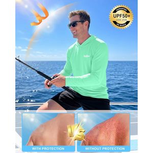 T-shirt de pêche à capuche pour homme Twekfish, manches longues, protection solaire UPF 50+, léger, vêtements de plein air - Product Image 3