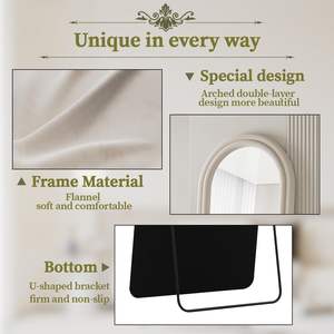 Espejo de Cuerpo Entero Arqueado Koonmi de 71x32 con Marco Blanco, Decoración para el Hogar - Product Image 4