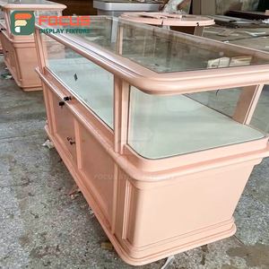 Comptoir à bijoux en bois moderne de haute qualité, vitrine en verre, structure en métal, design pour centre commercial - Product Image 5