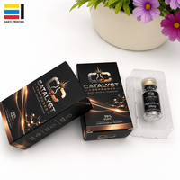 Boîte en carton rigide noire et or pour flacon en verre de 3 ml, 1 paquet, avec insert en plastique