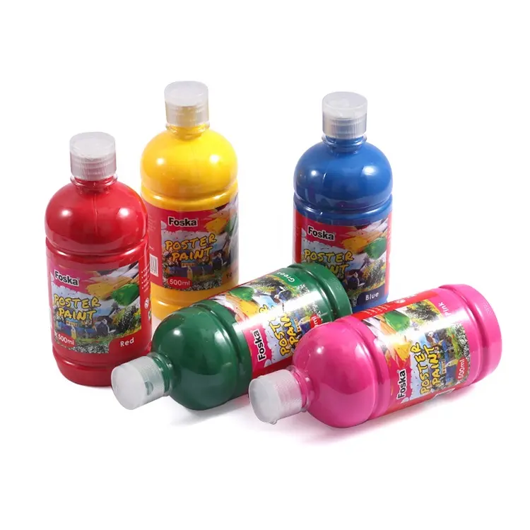 Foska Craft DIY Finger Paint MSDS Certification 10 Colors Large Outdoor Waterproof and UV Protection Paint with 500ml