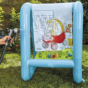 Papan Tulis Tiup Terpadu PVC Laris Manis, Alat Gambar Luar Ruangan Musim Panas untuk Anak-Anak, Easel Gambar Plastik yang Dapat Dicuci - Product Image 4