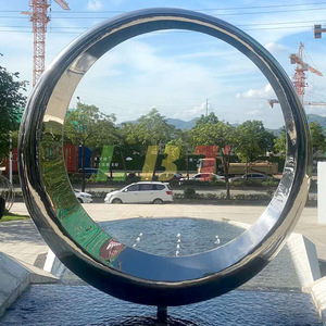 Libit Mirror Stainless Steel Circular Sculpture Outdoor Garden Hotel Decor Floor Mount Customized Abstract Geometric Art - Product Image 3