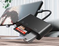 Lector de Tarjetas OTG 3 en 1 Tipo C de Cantell, Precio de Fábrica, Adaptador de Memoria USB TF/Compact Flash Inteligente con Cubierta de Nailon para Computadora