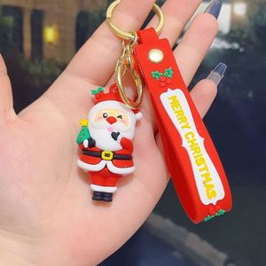 Wholesale New Year Key Chain Gift Cheap Cartoon 3D Santa Claus Keychain <b>Cute</b> Cartoon Elk Snowman Pendant Doll Car Bag <b>Keyring</b> - Product Image 3