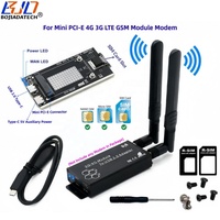 Adaptateur sans fil USB 2.0 Type-C vers Mini PCI-E MPCIe avec 1 emplacement pour carte SIM, 2 antennes et étui de protection pour module modem 3G 4G LTE