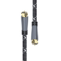 Câble coaxial double blindage 120 dB plaqué or OFC, cordon d'antenne TV tressé en nylon, câble coaxial numérique audio-vidéo pour radio et TV