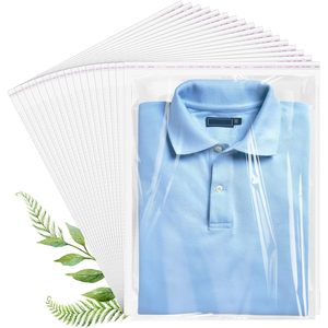 Sacs en polyéthylène transparents refermables 12x16 pouces pour le rangement et la protection des vêtements, organisateur de placard, anti-poussière, sac à chemises - Product Image 1