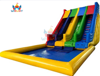 WINWAYTOYS Toboggan aquatique gonflable en PVC écologique à quatre voies arc-en-ciel - Toboggan aquatique d'été pour enfants, piscine pour fête en plein air