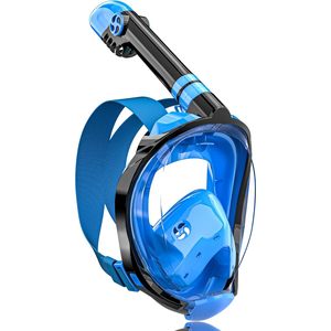 Mascherina Premium Full Face in Silicone per adulti vista panoramica a 180 gradi con attrezzatura Anti-appannamento per lo Snorkeling con supporto per fotocamera - Product Image 1