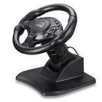 Volant de jeu vidéo C-STAR avec moteur à vibrations, angle et position d'inclinaison réglables pour //PC