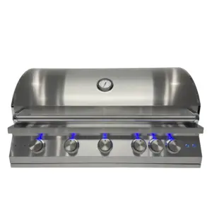 Factory Supply Outdoor Kitchen Professional Stainless Steel 5+1 Burner 40 Inch Built-in BBQ Gas Grill