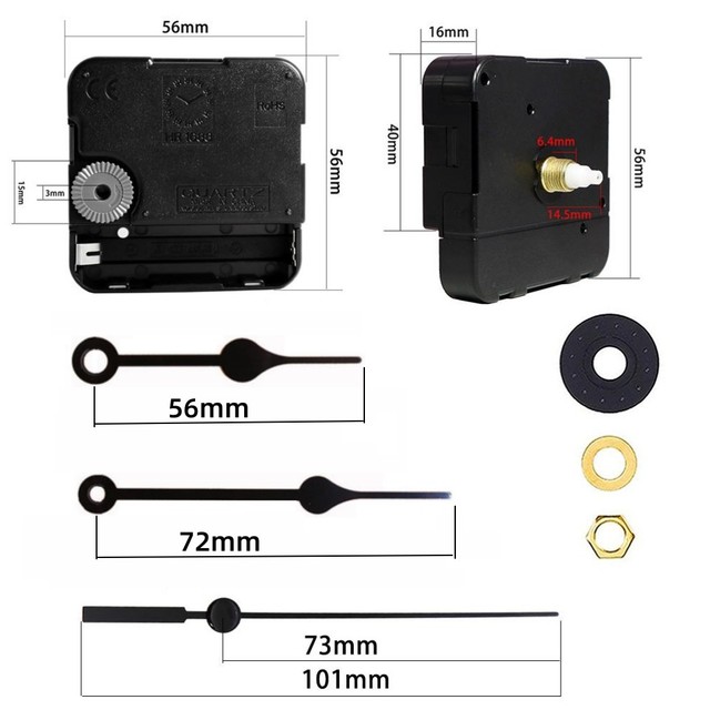 Wall Watch Home Decor Step Clock Movement 24 Hour Quartz Clock Mechanism with Clock Hands