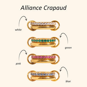 Bagues empilables colorées en CZ imperméables QISEN 2026 pour femmes, en <span class=keywords><strong>acier</strong></span> <span class=keywords><strong>inoxydable</strong></span> doré, bagues en zircon statement, bijoux - Product Image 6