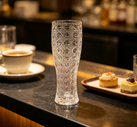 Chope à bière en verre sculpté de haute qualité, verre épaissi, un incontournable pour savourer la bière artisanale et le jus de blé.