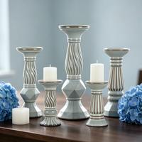 Ensemble de bougeoirs vintage en porcelaine, multi-hauteurs, style rétro, pour bougies pilier, pour la décoration de mariage, de la maison, de la table, de la cheminée et du manteau de cheminée