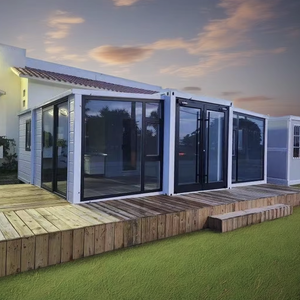 20 pieds 40 pieds Préfabriqué Living Mobile 2 3 4 5 Chambre Structure en acier préfabriquée Maison portable Maison conteneur extensible en verre - Product Image 1