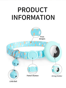 Verstelbare afneembare kattenhalsband met bel, hoogwaardige luxe AirTag-houder GPS-tracker voor katten - Product Image 3