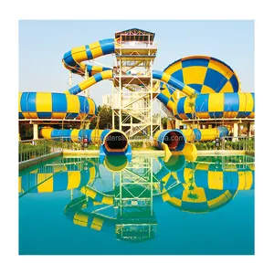 China Commercial Used Double Water Slide Custom-Size Outdoor Indoor Water Park Attractions Fiberglass Materials For Adults