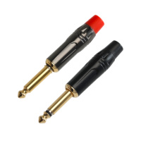 Bonne qualité Nickel Gold 1/4 6.35mm Audio muet silencieux Mono TS guitare prise connecteur Jack
