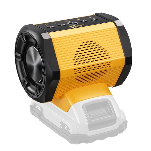 Portable Cordless Bluetooths Speaker Fit for DeWALT 20v Max Battery with USB-A/C Charging for Jobsite Camping & Parties