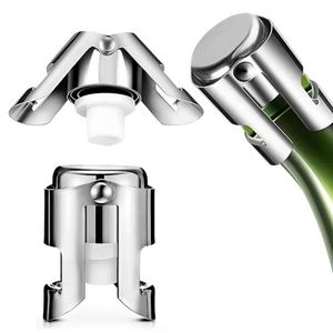Custom Logo Stainless Steel <b>Bottle</b> <b>Stopper</b> Sparkling Wine Preservation Silicone Seal Chic for Champagne Touch Metal - Product Image 1