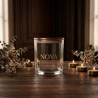 Pot à bougie en verre de luxe vide personnalisé en usine, 8oz 10oz 14oz avec couvercle et boîte cadeau, logo personnalisé, vente en gros