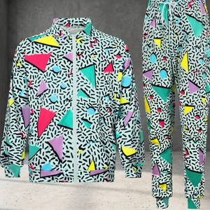 Retro 80s <b>90s</b> Unisex Geometric Pattern 100% Nylon Breathable Printed Drawstring Closure Sportswear Urbanwear <b>Streetwear</b> Long - Product Image 1