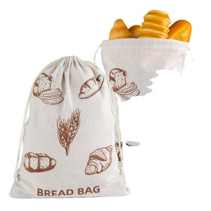 Bolsa de Algodón Reutilizable y Lavable para Pan, con Logotipo Personalizado, para Almacenamiento de Pan y Alimentos - Product Image 1
