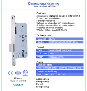 قفل نقر معتمد مقاوم للحريق مقاوم للسرقة متين مع فتح مفتاح خشبي أو - Product Image 2