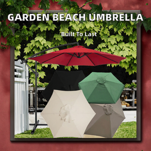 Sombrilla Recta para Jardín y Playa, Impermeable, de Tela de Nailon 190T, Parasol para Exteriores, Sombrilla para Patio, 140 cm de Diámetro, Diseño Moderno - Product Image 2