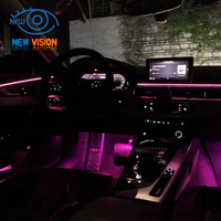 Accessoires de voiture intérieur décorer atmosphère lumière 12V RGB LED fibre optique voiture led bandes app lumière ambiante dans la voiture