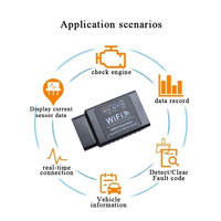 Conexión WIFI inalámbrica coche Obd2 escáner OBD II herramienta de diagnóstico ELM327 2 funciona Android/iOS teléfono inteligente