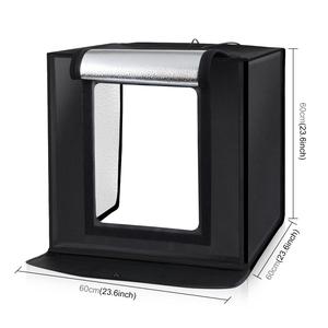 Профессиональный фотобокс PULUZ 60 см, 36 Вт, 5500K, с 2 светодиодными лентами, регулируемой яркостью, 6 фонов, для съемки под разными углами, с держателем для телефона - Product Image 3