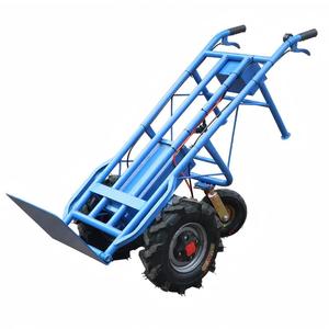 Carretilla de mano azul lago de acero con 2 ruedas, plataforma duradera con recubrimiento en polvo para transporte y movimiento de carga - Product Image 1
