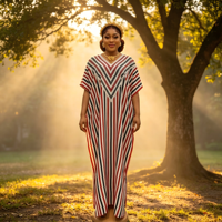 Robe longue évasée pour femme grande taille, légère, faite main, ornée de perles et de sequins, en polyester uni, style ethnique, pour mariage, à manches longues et col montant